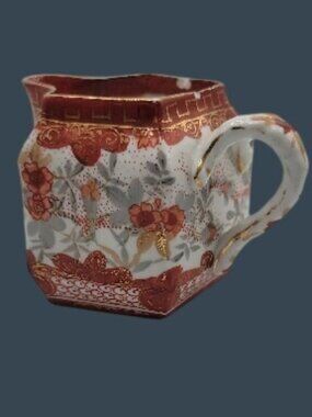 Antique German Oscar Schlegelmilch Creamer c.1900 Iron Red & Gold Gilt Victorian